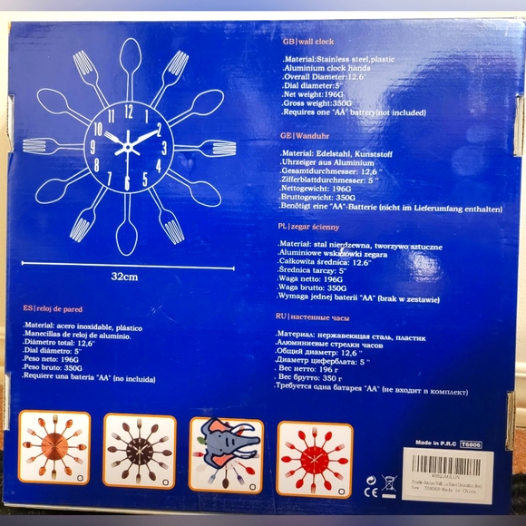 Timelike Kitchen Wall Clock - 3D Removable Creative Cutlery (COPY) - Picture 5 of 5